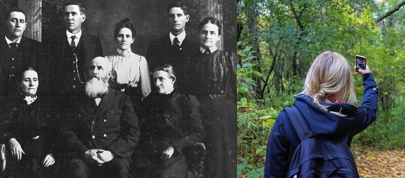 Photo ancienne vs photo selfie