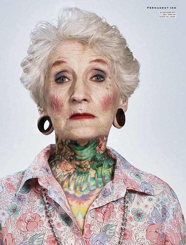 Tatouages personnes âgées, style et mode