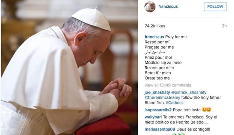 Le Pape a posté sa première photo sur Instagram