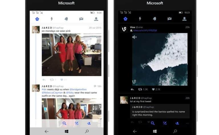 Twitter lance officiellement son client sous Windows 10 mobile !