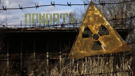 Un signe de radioactivité aux abords de Tchernobyl