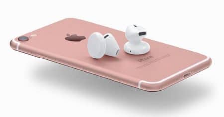 Earpods sans fil d'Apple pour l'iPhone 7