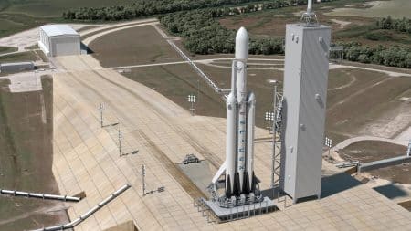 La fusée Falcon Heavy est sur le point d’être lancée par Space X heaby
