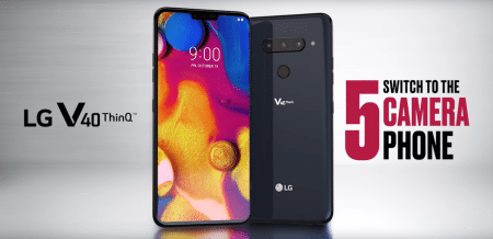 LG V40 ThinQ officiel : 5 appareils photo au programme