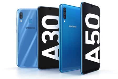 Samsung Galaxy A30 et A50 officiels : détails de leurs fiches techniques