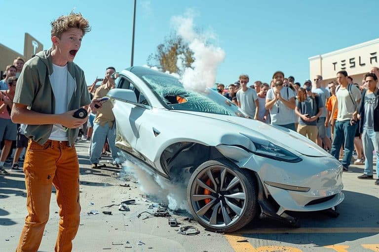 Voici comment un Youtubeur à 8 millions d&rsquo;abonnés a défié les lois de la gravité en conduisant une Tesla