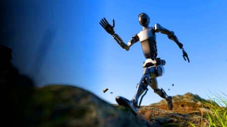 Ce robot humanoïde révolutionnaire Pudu D9 défie la gravité avec 42 degrés de liberté et une force de 352 Nm
