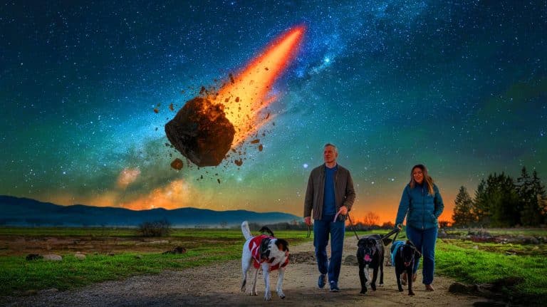 En promenant leurs chiens, ils filment une météorite s’écraser devant chez eux : une scène incroyable capturée par une famille