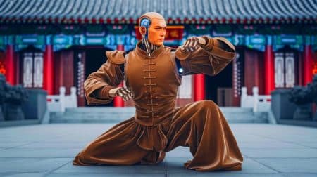 Ce robot humanoïde chinois, aussi agile que Bruce Lee, maîtrise le kung-fu avec 23 degrés de liberté et défie l'équilibre humain