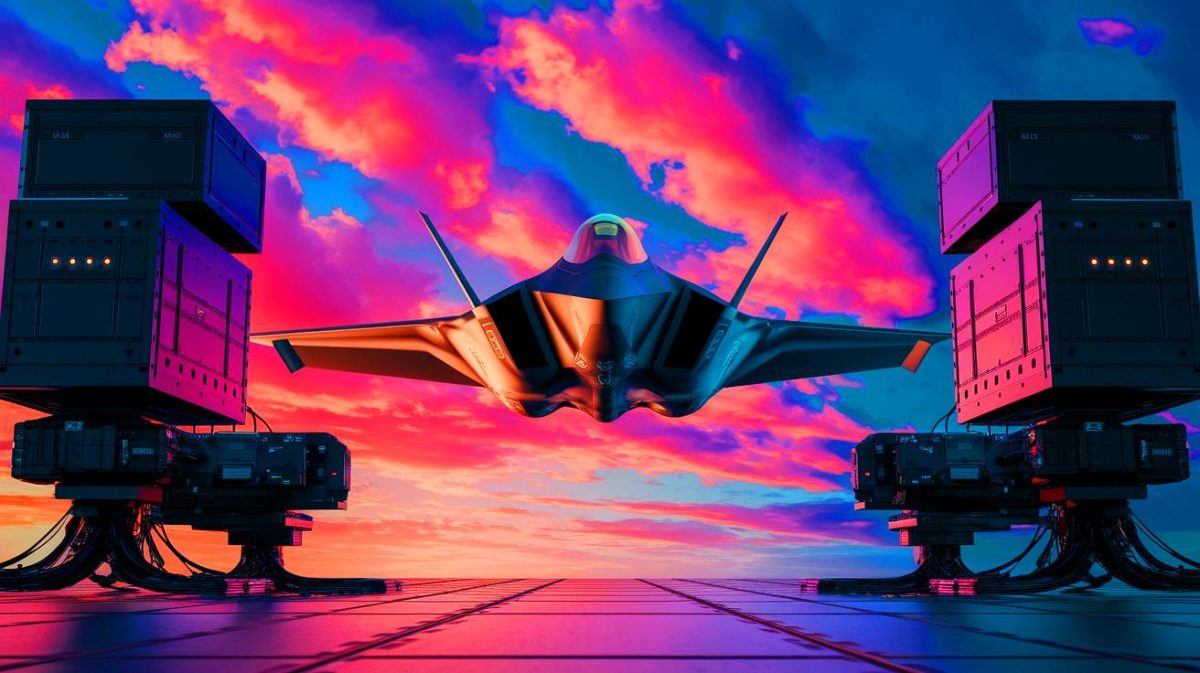 Illustration de la détection d'un avion F-35 par des systèmes chinois avancés (création par IA, illustration non réaliste). Crédit : Ideogram.