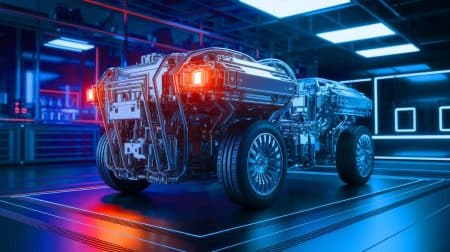 Illustration de l'impact du nickel dans la révolution des batteries électriques (création par IA, illustration non réaliste). Crédit : Ideogram.