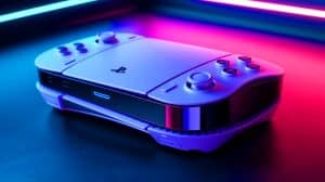Illustration de la PlayStation 6 portable et ses possibilités innovantes (création par IA, illustration non réaliste). Crédit : Ideogram.