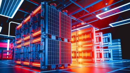 Illustration de la technologie thermophotovoltaïque développée par Heat2Power pour convertir la chaleur en électricité (création par IA, illustration non réaliste). Crédit : Ideogram.