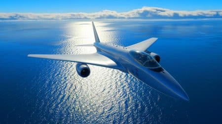 Illustration de l'avion P-8 Poseidon survolant une zone maritime (création par IA, illustration non réaliste). Crédit : Ideogram.