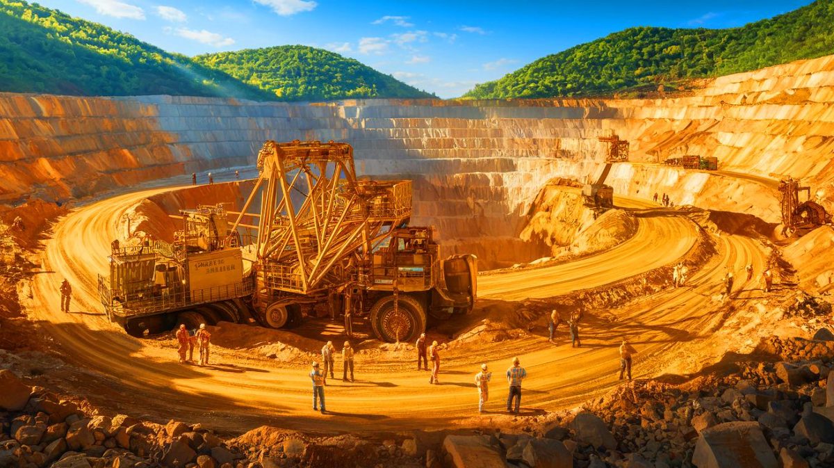 Illustration de la découverte d'un immense gisement d'or en Chine (création par IA, illustration non réaliste). Crédit : Ideogram.