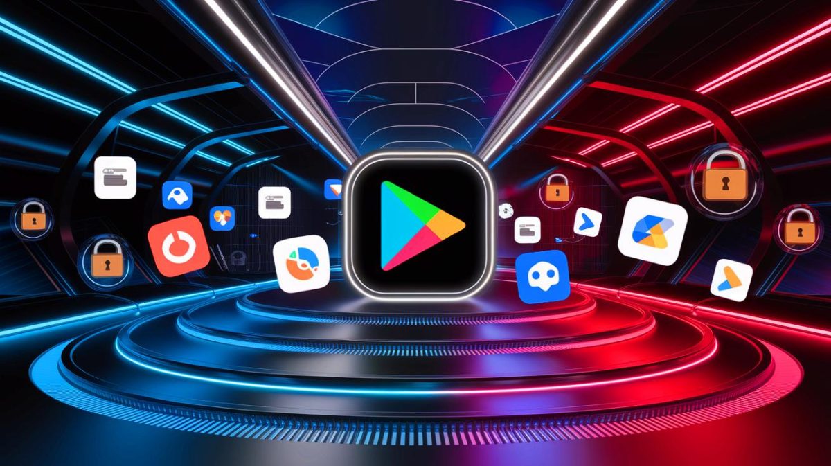 Illustration de la réduction des applications sur le Google Play Store pour améliorer la qualité et la sécurité (création par IA, illustration non réaliste). Crédit : Ideogram.