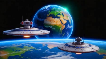 Illustration de l'absence de communication avec des civilisations extraterrestres malgré la découverte de nombreuses exoplanètes. Image réalisée par IA.