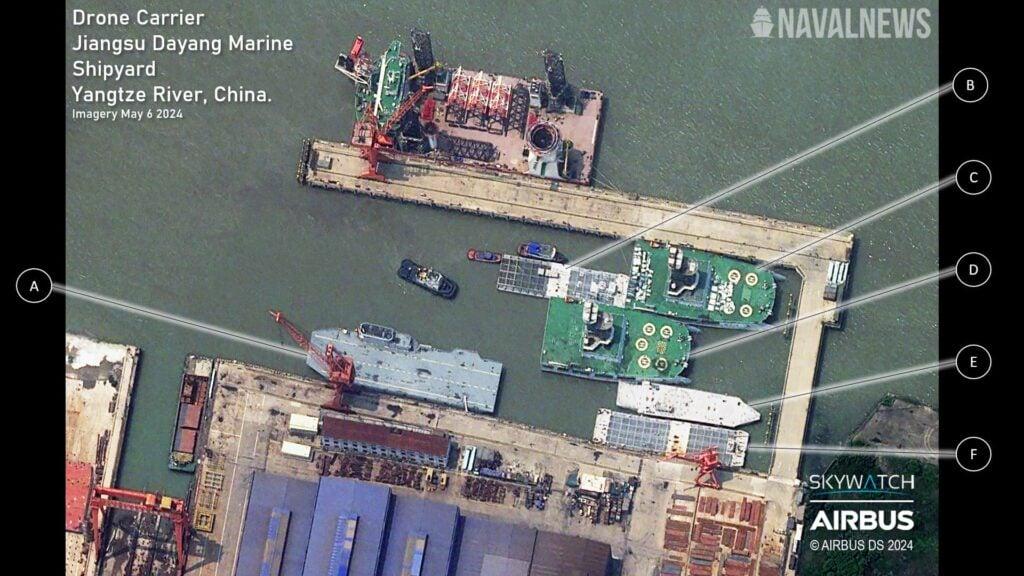 Vue aérienne du porte-drones chinois