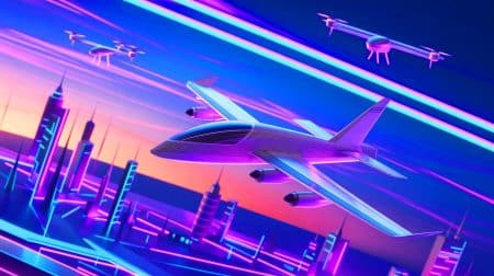 Illustration de l'évolution des avions en papier vers des applications aéronautiques modernes. Image réalisée par IA.