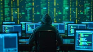 Illustration de la menace des cyberattaques russes sur les infrastructures européennes. Image réalisée par IA.