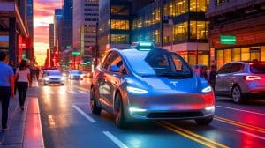 Illustration de la stratégie de Tesla dans le secteur du transport autonome. Image réalisée par IA.