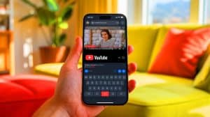 Illustration de l'utilisation du navigateur Vivaldi pour lire des vidéos YouTube en arrière-plan sur iPhone. Image réalisée par IA.