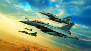 Illustration de la performance décevante des Rafales indiens face au Pakistan. Image réalisée par IA.