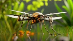 Illustration de l'armée chinoise dévoilant un nanodrone de la taille d'un moustique. Image réalisée par IA.