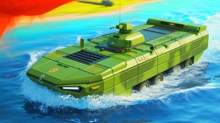 Ce monstre militaire passe de la terre à l’eau en tirant tout seul : le nouveau véhicule chinois qui change les règles