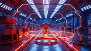 Illustration de la Chine développant des armes à énergie dirigée inspirées de la science-fiction. Image réalisée par IA.
