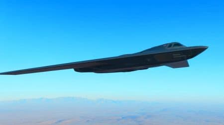 Illustration de l'extension de la flotte de B-21 pour renforcer la capacité de dissuasion stratégique. Image réalisée par IA.