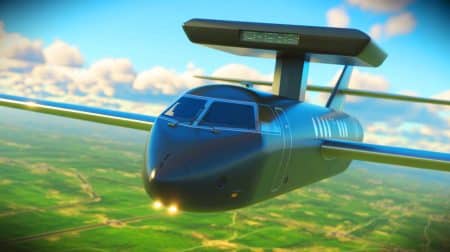 Illustration de l'acquisition par la France des avions de surveillance GlobalEye de Saab. Image réalisée par IA.
