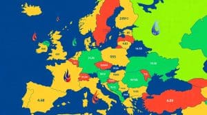 Illustration de la disparité des prix du gaz en Europe avec un accent sur la France. Image réalisée par IA.