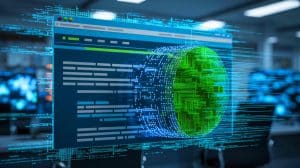 Illustration de la cyberattaque sur un site vaccinal américain par du contenu généré par intelligence artificielle. Image réalisée par IA.