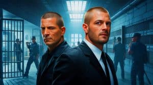 Illustration de la saison 6 de Prison Break avec Michael Scofield et Lincoln Burrows. Image réalisée par IA.