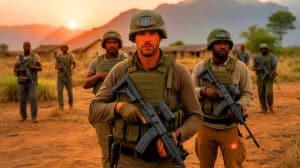 Illustration de l'engagement des ex-militaires français par des sociétés privées en Afrique et ses implications diplomatiques.