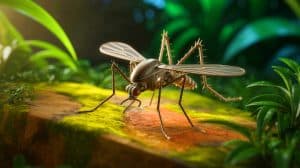 Illustration de l'apparence d'un drone miniature chinois en forme de moustique, générée par intelligence artificielle.