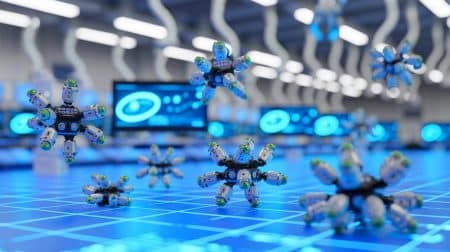 Des essaims de mini-robots capables de changer de forme grâce à la lumière et aux aimants : la science repousse toutes les limites Illustration de mini-robots inspirés du développement embryonnaire, générée par intelligence artificielle.