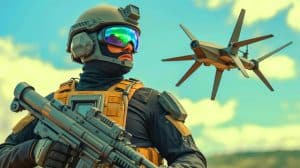 Illustration de la neutralisation de drones par le Nerod, une création générée par intelligence artificielle.