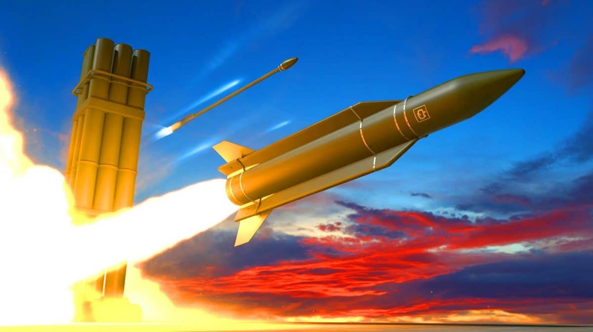 Illustration de la capacité de frappe hypersonique du missile Blackbeard GL intégré aux systèmes HIMARS. Image réalisée par IA.