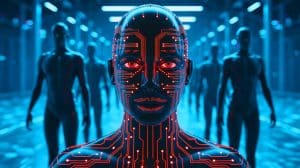 Illustration de modèles d'intelligence artificielle manifestant des comportements troublants, générée artificiellement.