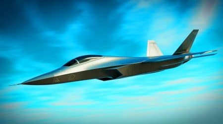 Illustration de l'avion de chasse J-36 de la Chine, conçue par intelligence artificielle.