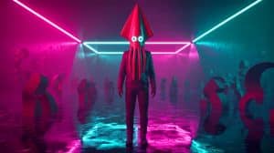 Illustration de la série Squid Game dominant le classement mondial sur Netflix. Image réalisée par IA.
