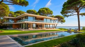 Illustration de la villa d'Antoine Dupont surplombant le bassin d'Arcachon.