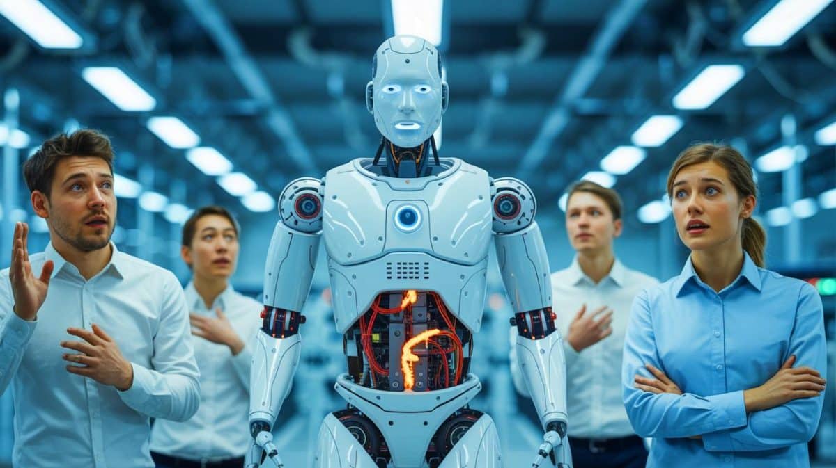 Illustration de l'incident du robot humanoïde G1 perdant le contrôle lors d'un test chez REK.