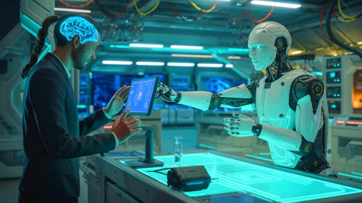 « On lit dans les têtes » : une interface cerveau-ordinateur fait sensation au championnat mondial de robotique 2025 à Pékin et écrase la compétition Illustration de l'interface cerveau-ordinateur contrôlant un robot lors du championnat mondial de robots 2025 à Pékin.