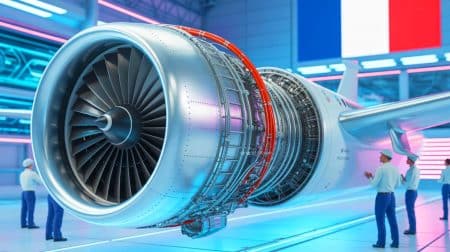 Illustration de la conception du premier moteur d'avion électrique homologué en France.