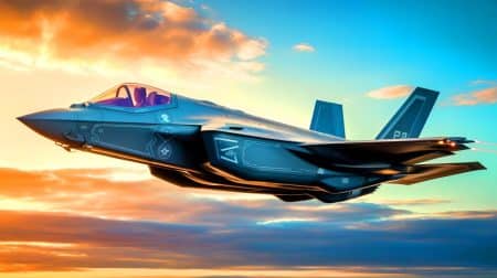 Illustration de l'arrivée des premiers F-35 en Belgique et des défis logistiques associés.