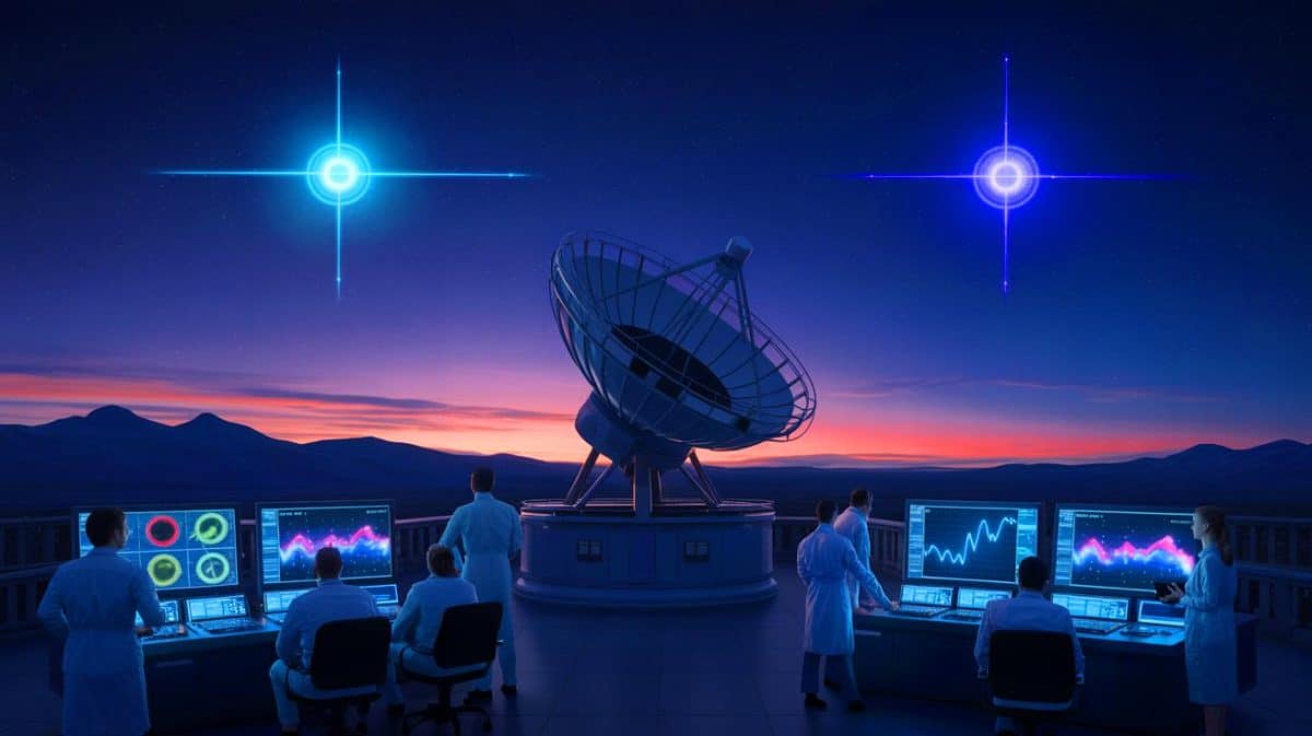 « Des astronomes déroutés » par un mystérieux double signal stellaire qui pourrait enfin prouver l’existence d’extraterrestres Illustration de la détection de mystérieuses impulsions électromagnétiques en provenance de l'étoile HD 89389.