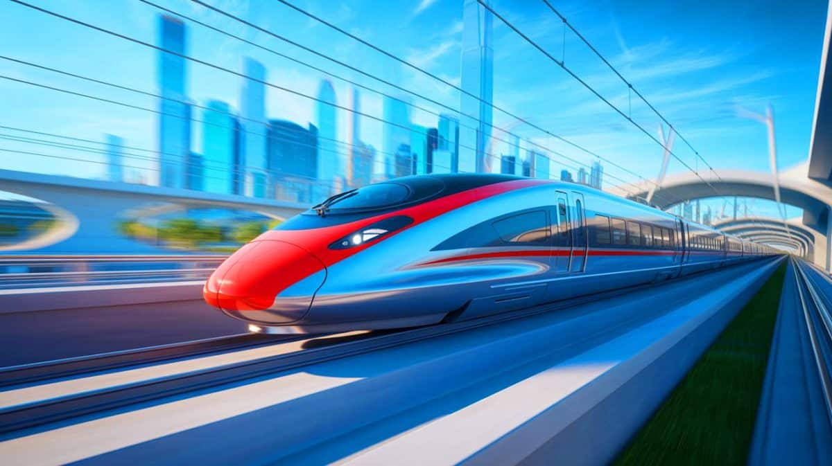 La Chine dévoile son « train à grande vitesse révolutionnaire » tandis que « les États-Unis s’enlisent » dans leurs projets retardés Illustration de l'innovation ferroviaire chinoise avec le train à grande vitesse CR450.
